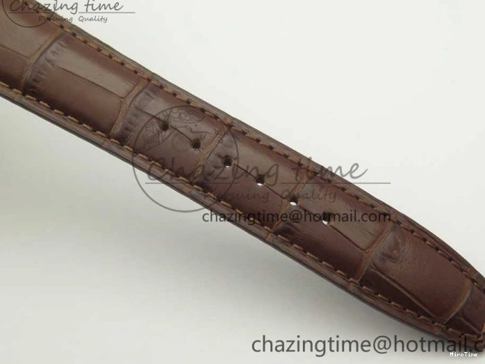 MIROTIME 0211 Portuguese Tourbillon IW504602 RG ZF Best Edition White Dial on Brown Leather Strap Stretchable 7178